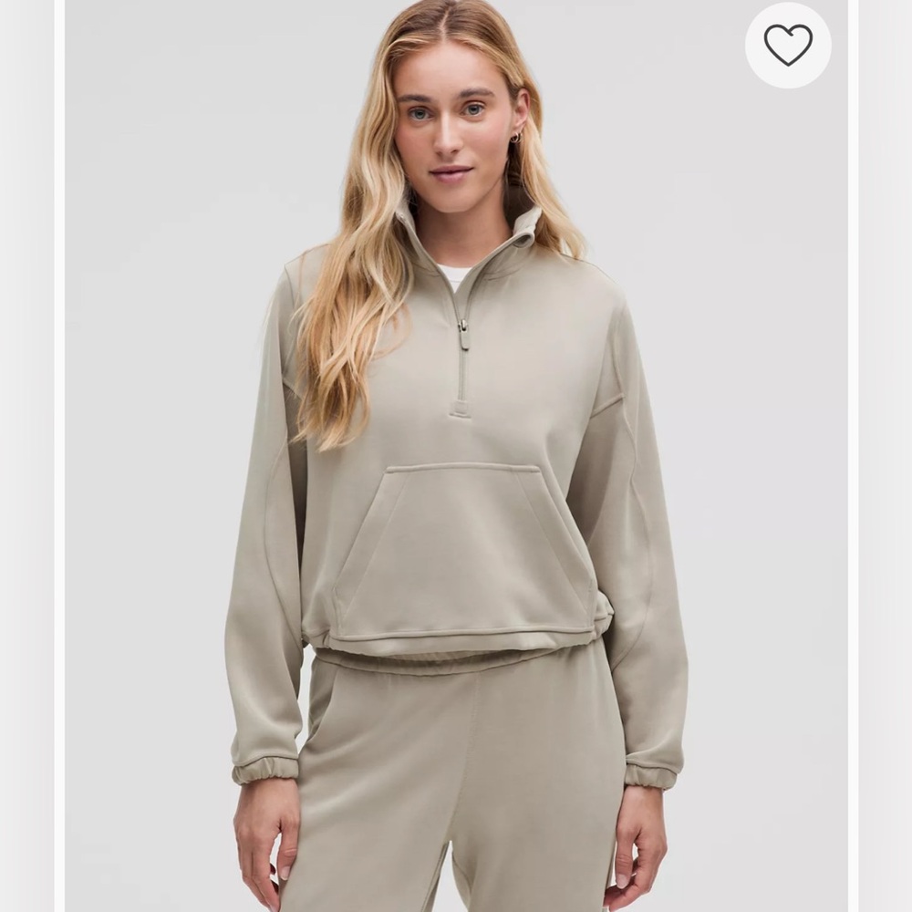 lululemon athletica Women's Light Beige Half-Zip Pullover Hoodie